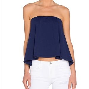 Susan Monaco- Navy strapless top- Small